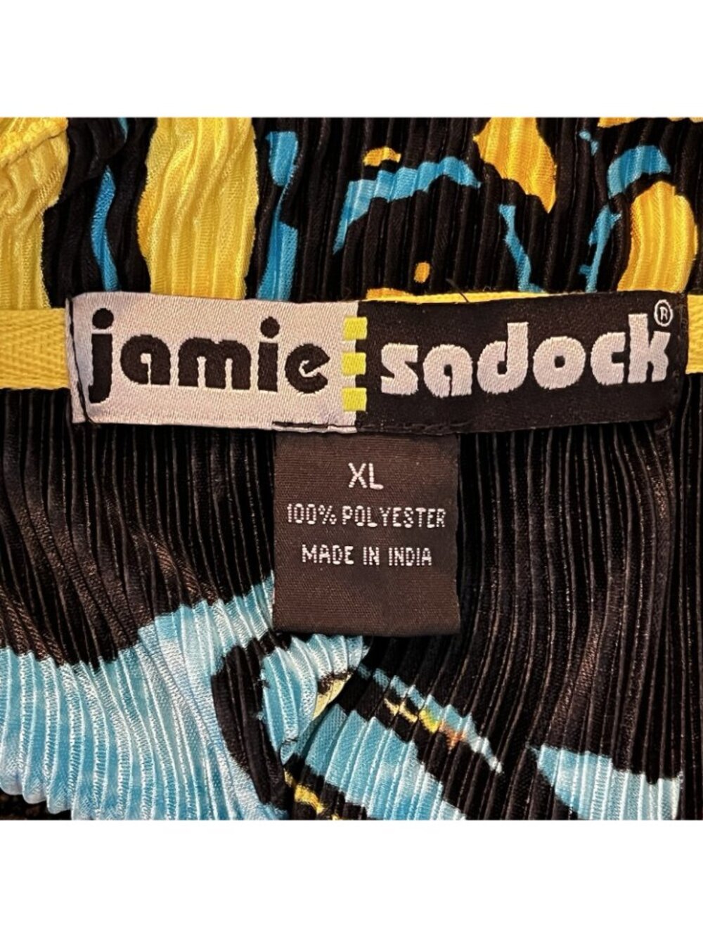 Jamie Sadock 1/4 Zip Crinkle Top SZ XL Abstract Geometric Multicolor Golf Sporty - Picture 2 of 7